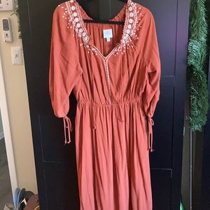 Peasant style midi dress